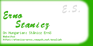 erno stanicz business card